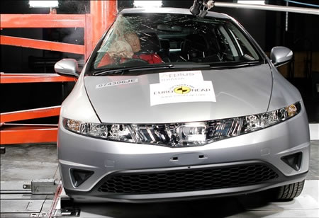 Test de impacto lateral en un Honda Civic. Fuente: EURONCAP